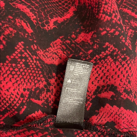 😍SHOW SPECIAL - GEORGE Red Snakeprint Lpng Sleeve Sheer Blouse size 3X - Picture 7 of 8